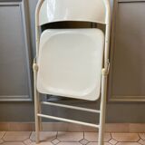 Duo de chaises pliantes en acier années 1980