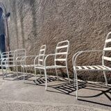 Stackable Garden Armchairs with Elastic Ropes, 1970s, Set of 6