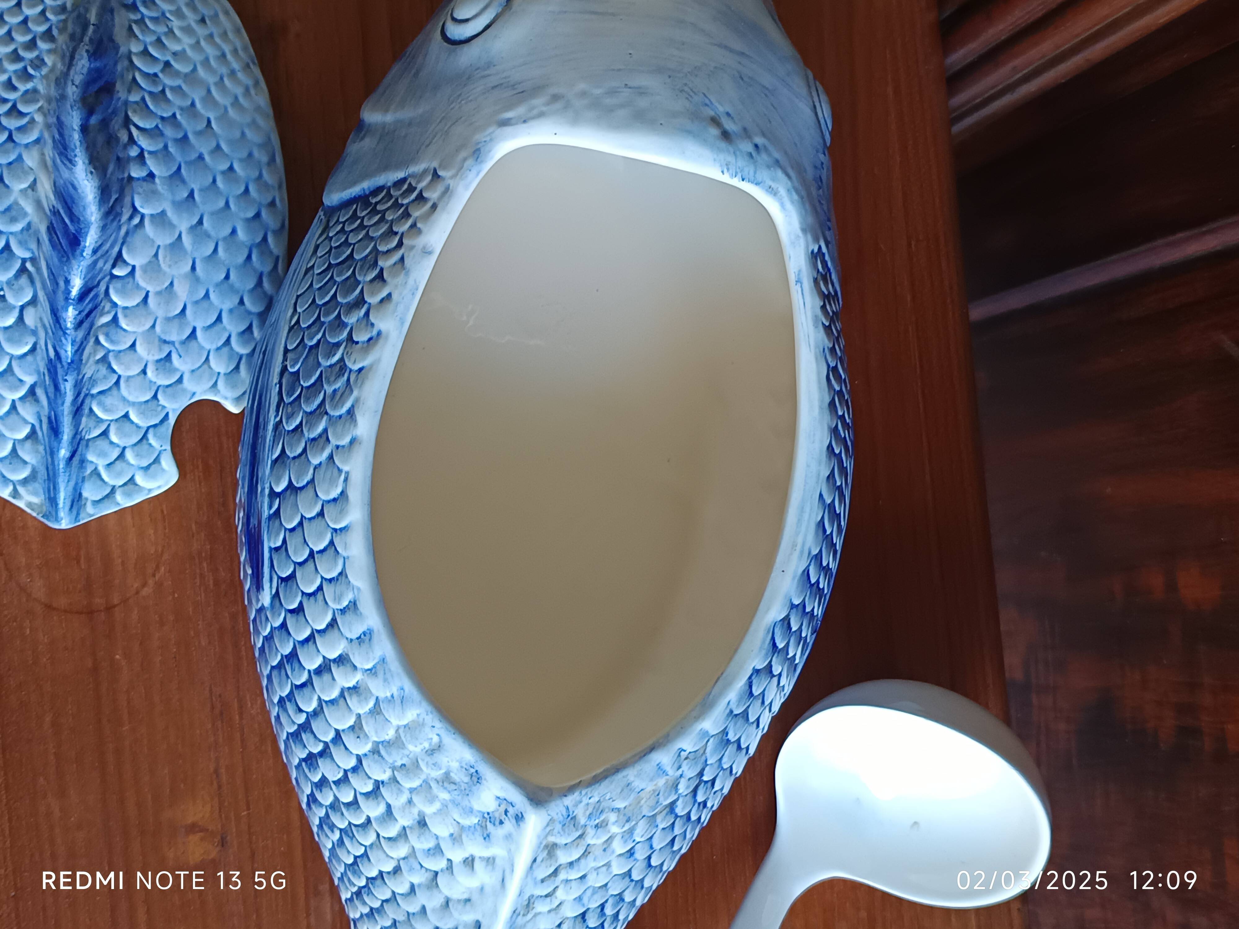 Fish-shaped slip tureen
