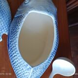 Fish-shaped slip tureen
