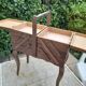 Old sewing box worker knitting work