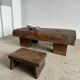 Asian solid wood quadripod brutalist coffee table H30 L81 l42