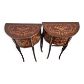Louis XV style demi-lune consoles