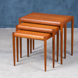 Set of three nesting tables in teak, 1960s, Danish design