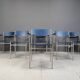 Minimalist Metal and Plywood Stackable Armchairs by Gijs Van Der Sluis, Set of 6