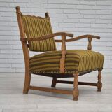 1960s, Danish lounge chair, original very good condition, furniture wool, solid oak wood.