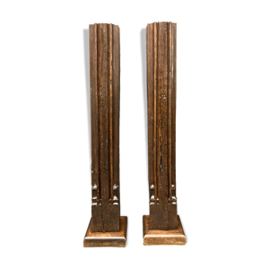 Paire de colonnes sellettes - gothique