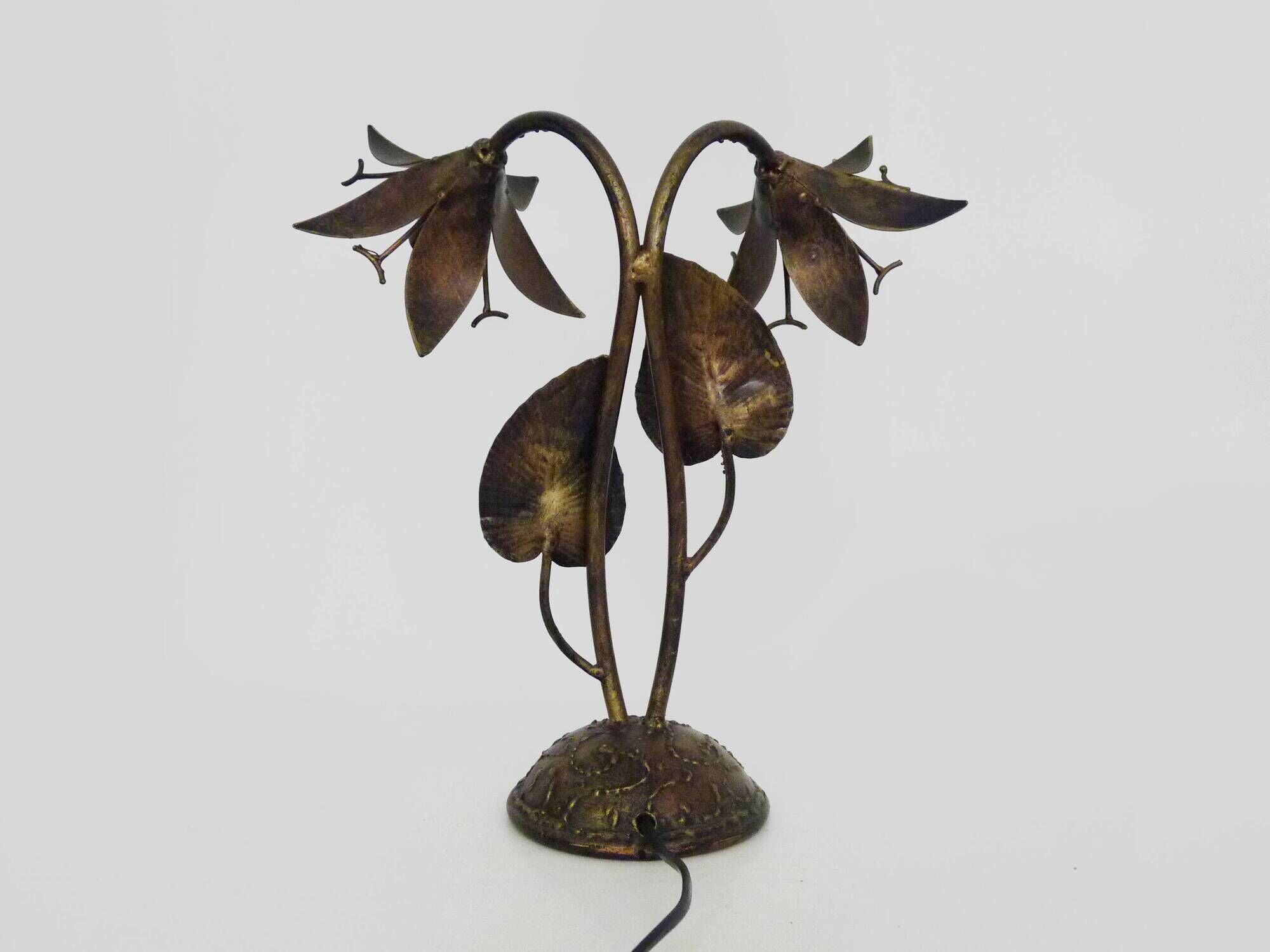 Magnificent floral and foliage lamp, Art Deco style, 1980s
