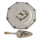 Moustiers porcelain cake plate and server set