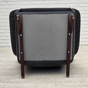 1970s, Danish design by Illum Wikkelsø, reupholstered armchair, leather.