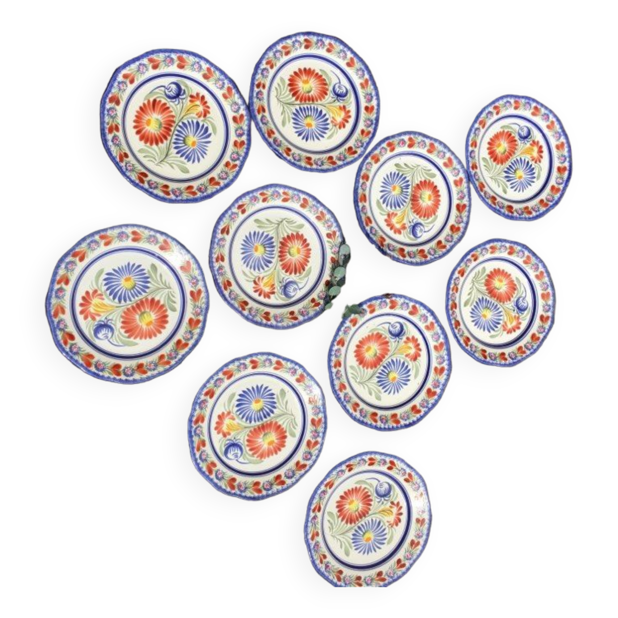 Vintage faience flat plates