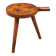 Tabouret tripode ancien  en chêne massif art populaire 