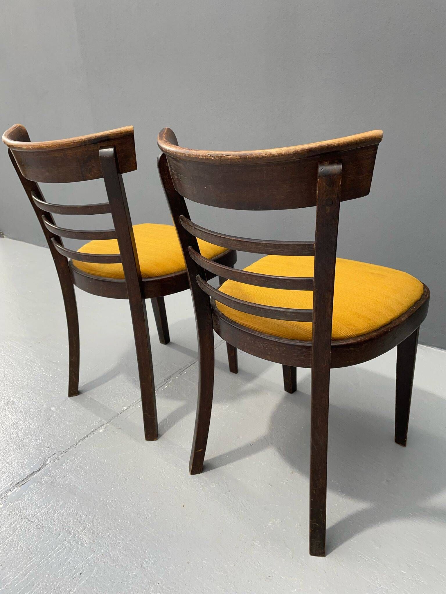 Pair of dining chairs by INTERIER n. p. Praha, wooden dining seating, 1974