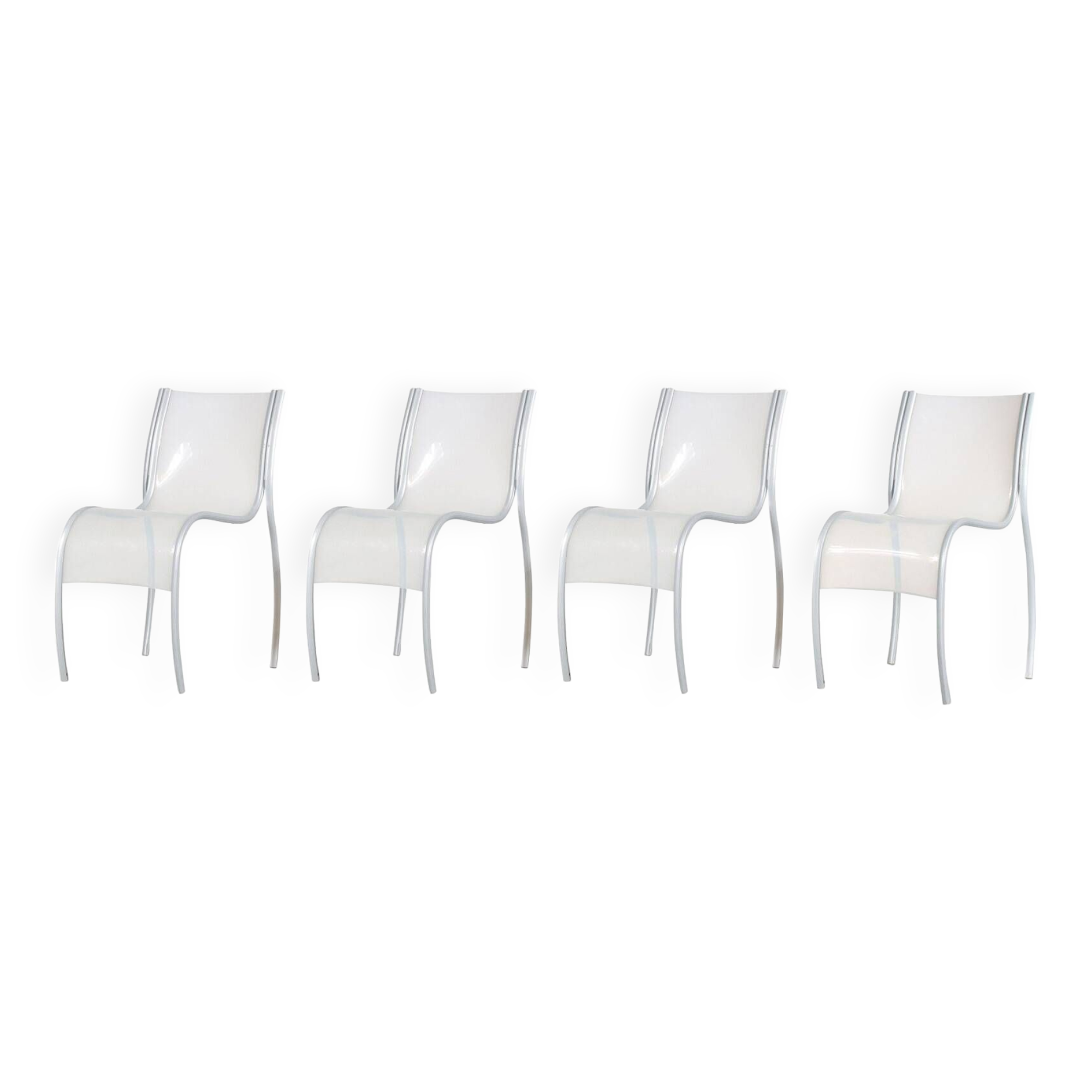 Set of 4 KARTELL FPE chai chairs By Ron Arad
