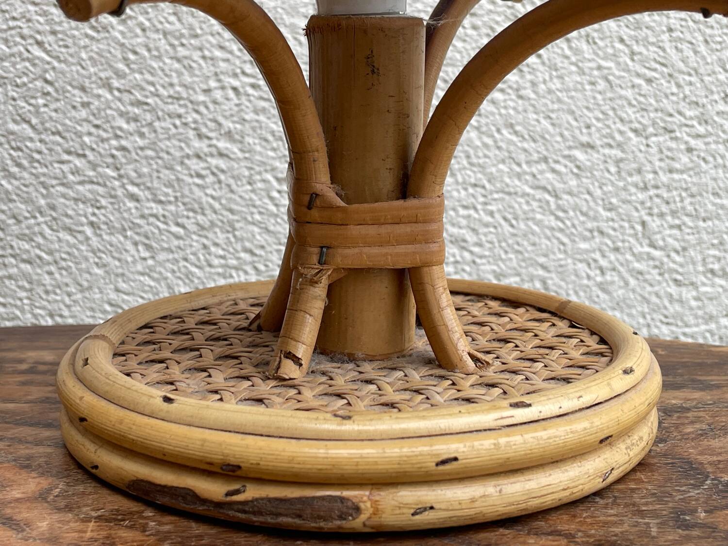 Pair of Italian rattan lamps
