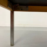 Vintage 1960s Italian design green marble and metal coffee table.