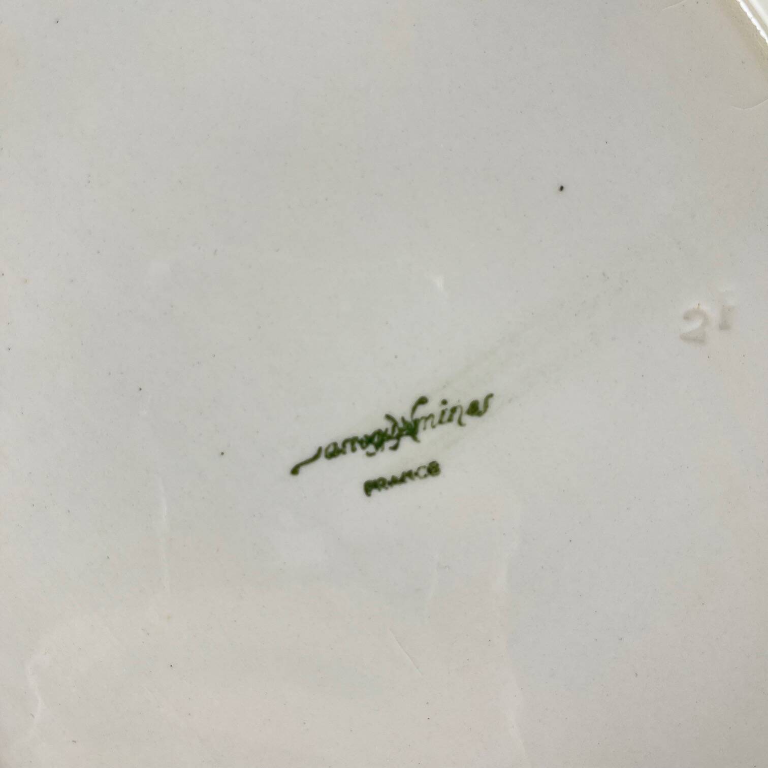 Large rectangular Sarreguemines cream dish, early 20th century.