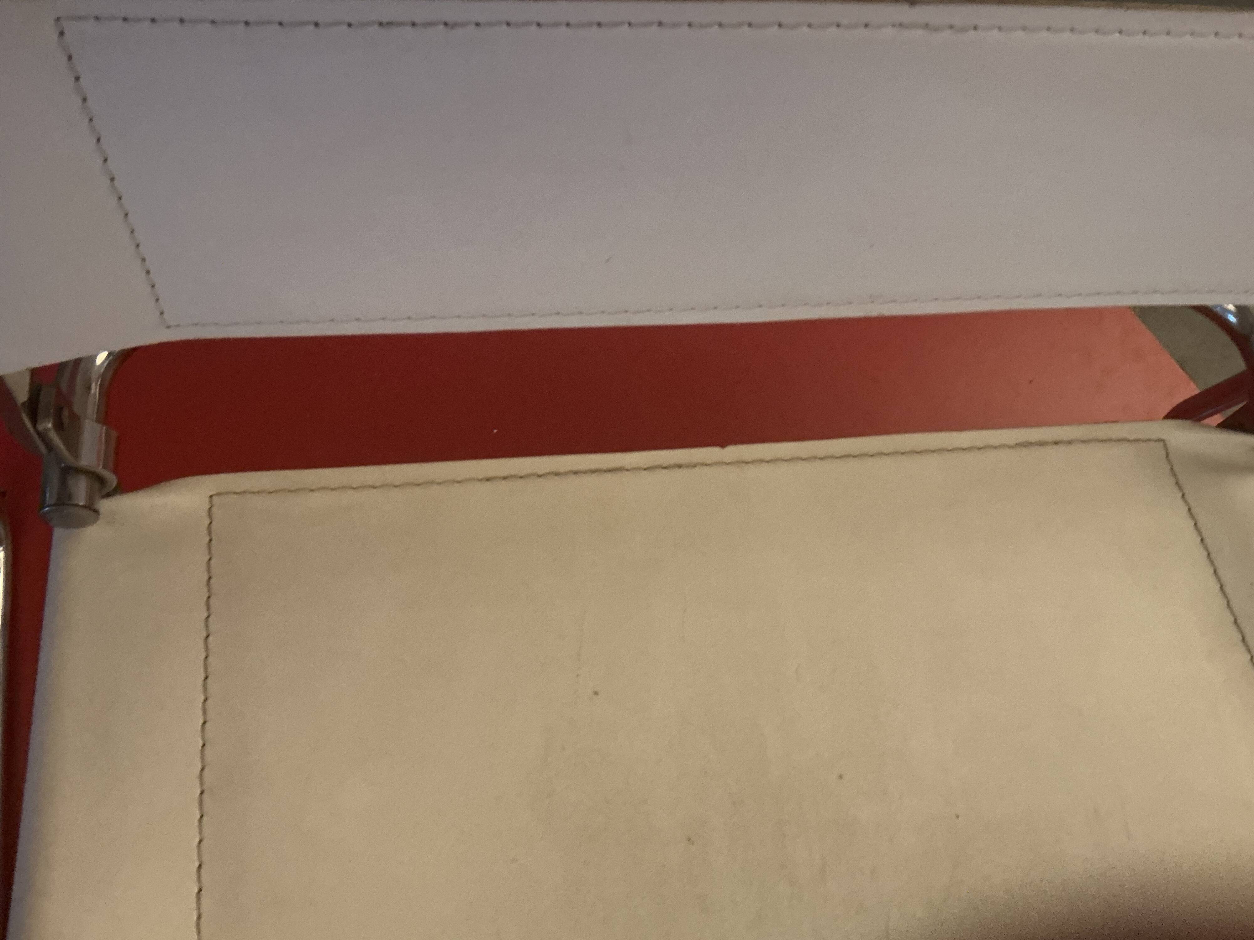 Vintage Marcel Breuer style armchair in white leather