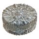 Round wall-mounted ceiling light, transparent moulded glass, vintage fixture.