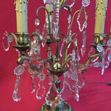 Pair of crystal tassels with bronze frame