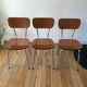 Trio of brown formica chairs 70s
