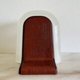 Glass and wood wall sconce light