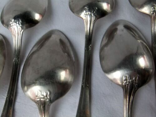 Cuillères modèle ruban Louis XVI métal argent poinçons service couvert de table