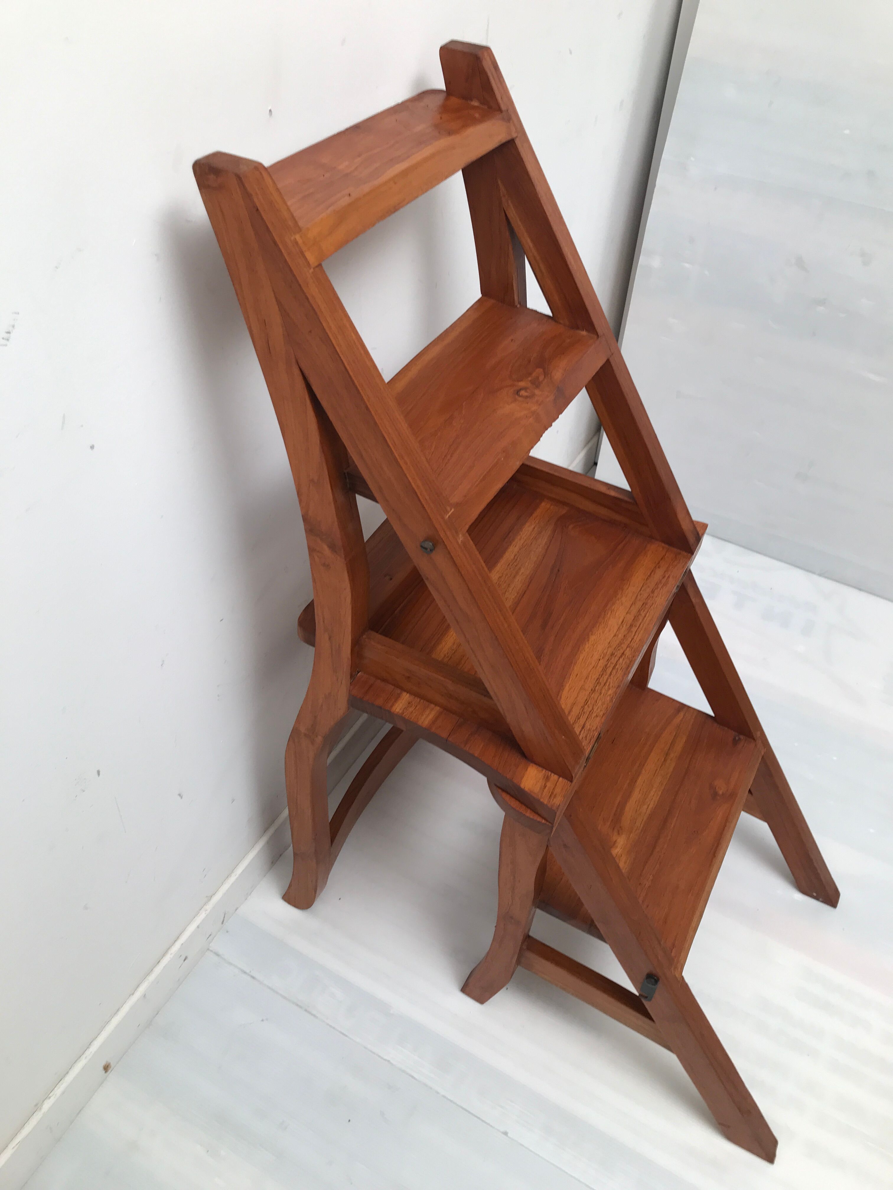 Vintage library stepladder chair