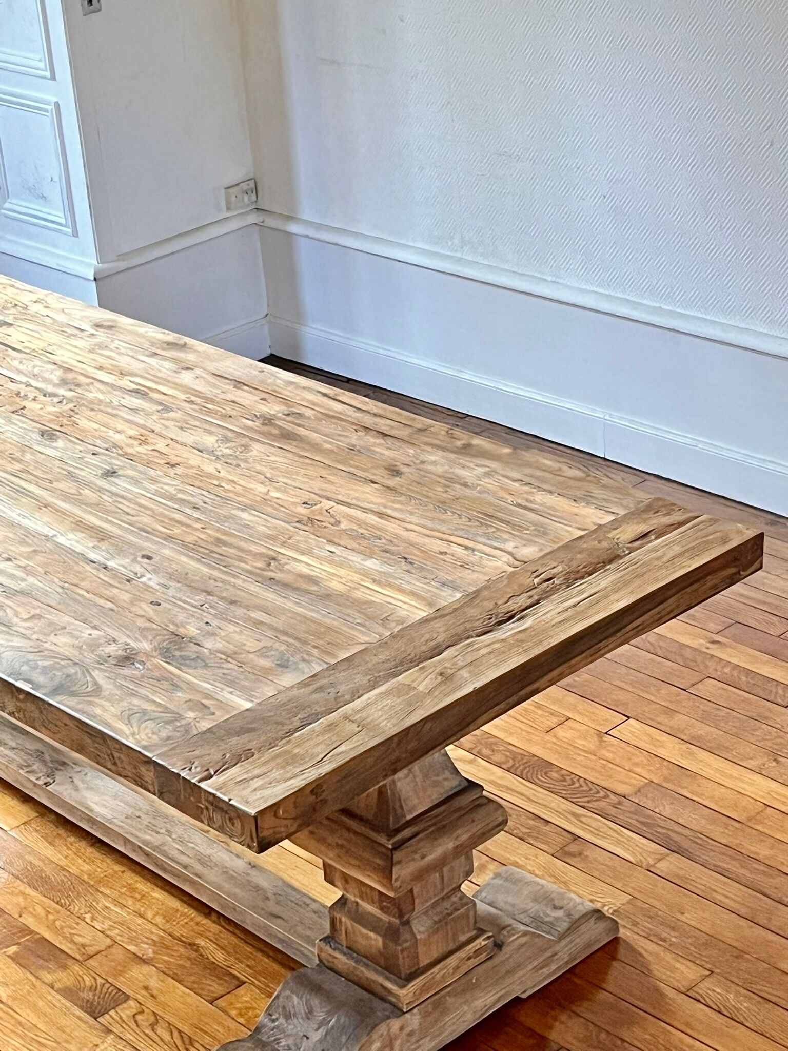 Table monastère en bois ancien - Spirito 200 par 100 cm
