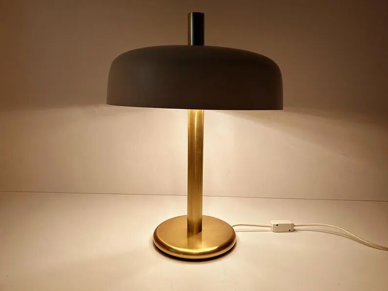 Large Vintage Space Age Desk Lamp, Brass