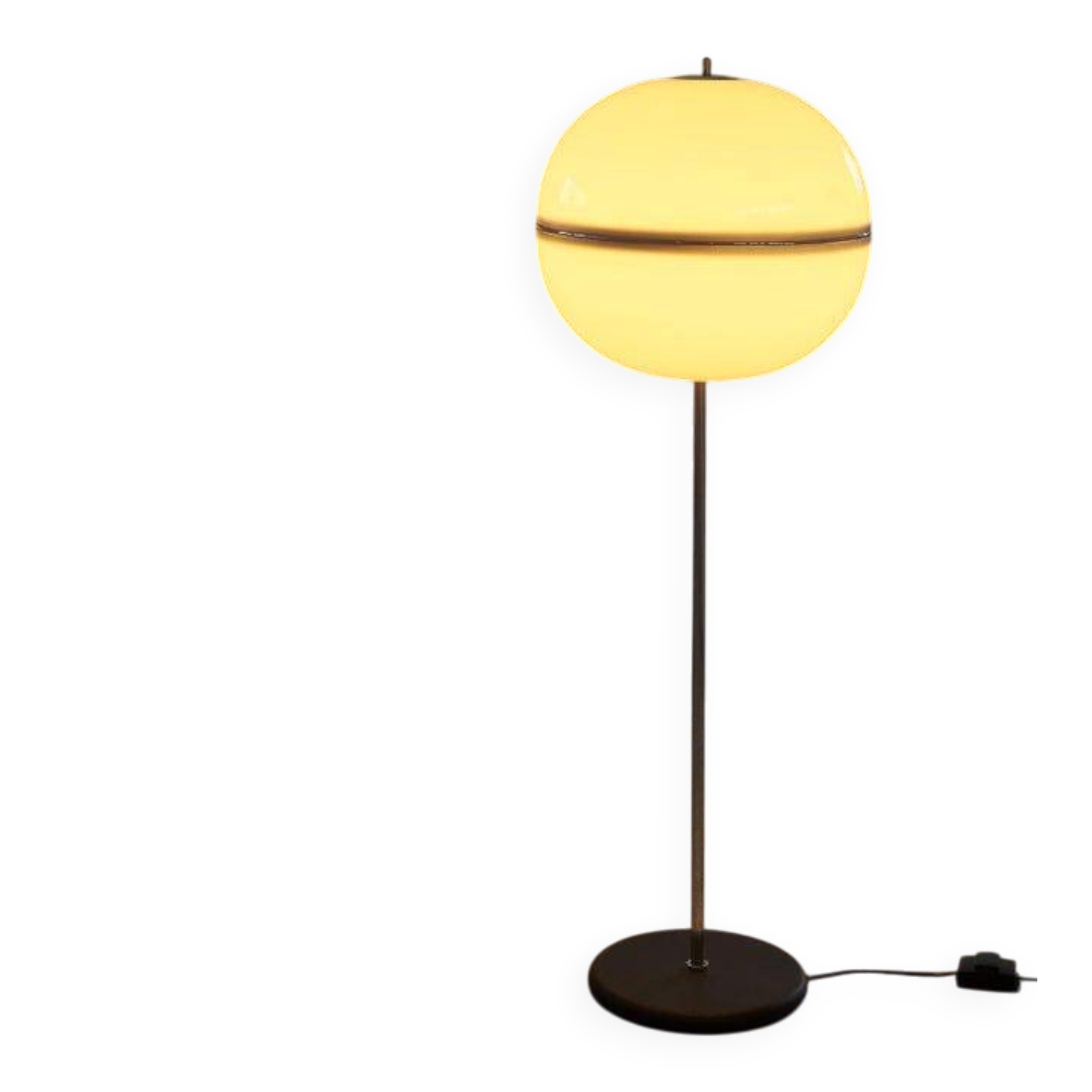 Spherical floor lamp in metal and acrylic, 1960s