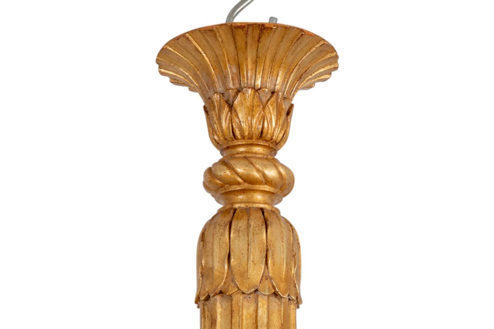 Dumez, Louis XVI style chandelier in carved and gilded wood. 1950s.