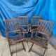 Set of 4 folding chairs/armchairs with armrests in exotic wood