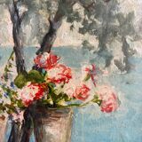 Painting signed Matilde Ascher "Terrace in Bonassola"