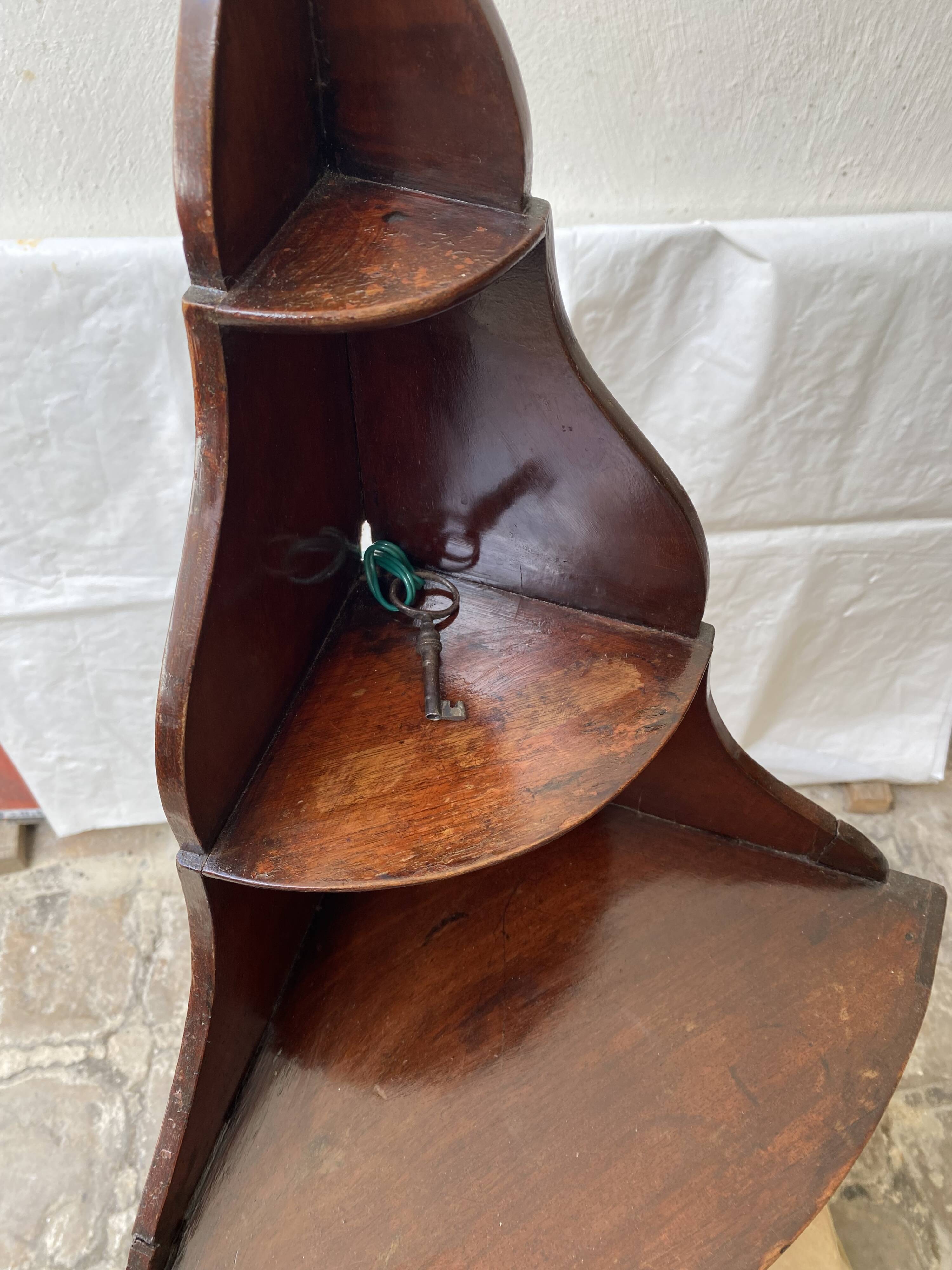 19th century mahogany corner wall shelf