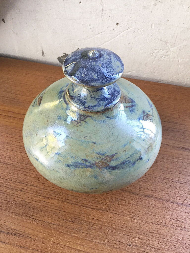 Blue ceramic pot vase