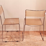 Pair of chairs chrome and scoubidou