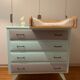Vintage chest of drawers wood compass feet