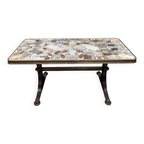 Table d'appoint en pierres colorées au design vintage « rocks »