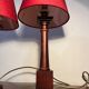 Pair of solid wood column lamps