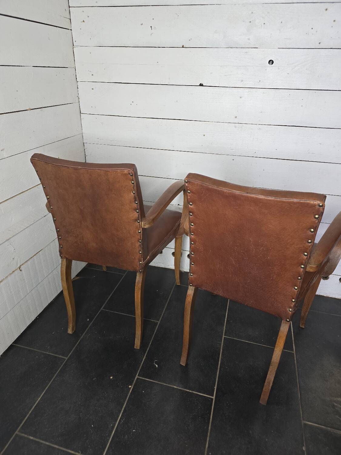 Leather bridge chairs