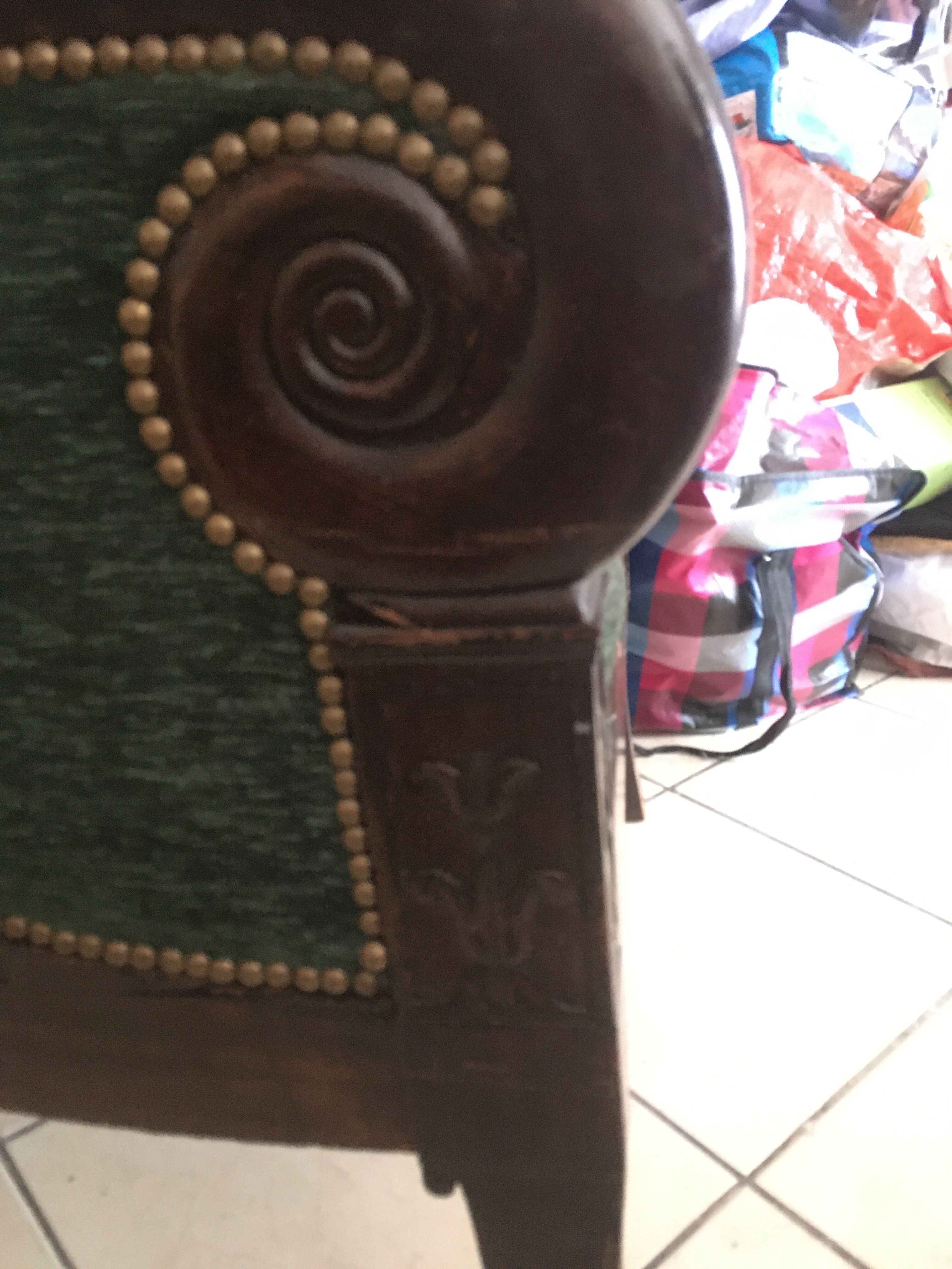 Old bergère armchair