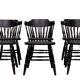 set of 6 Black Oak Windsor style Spindle-back dining chairs. Holland