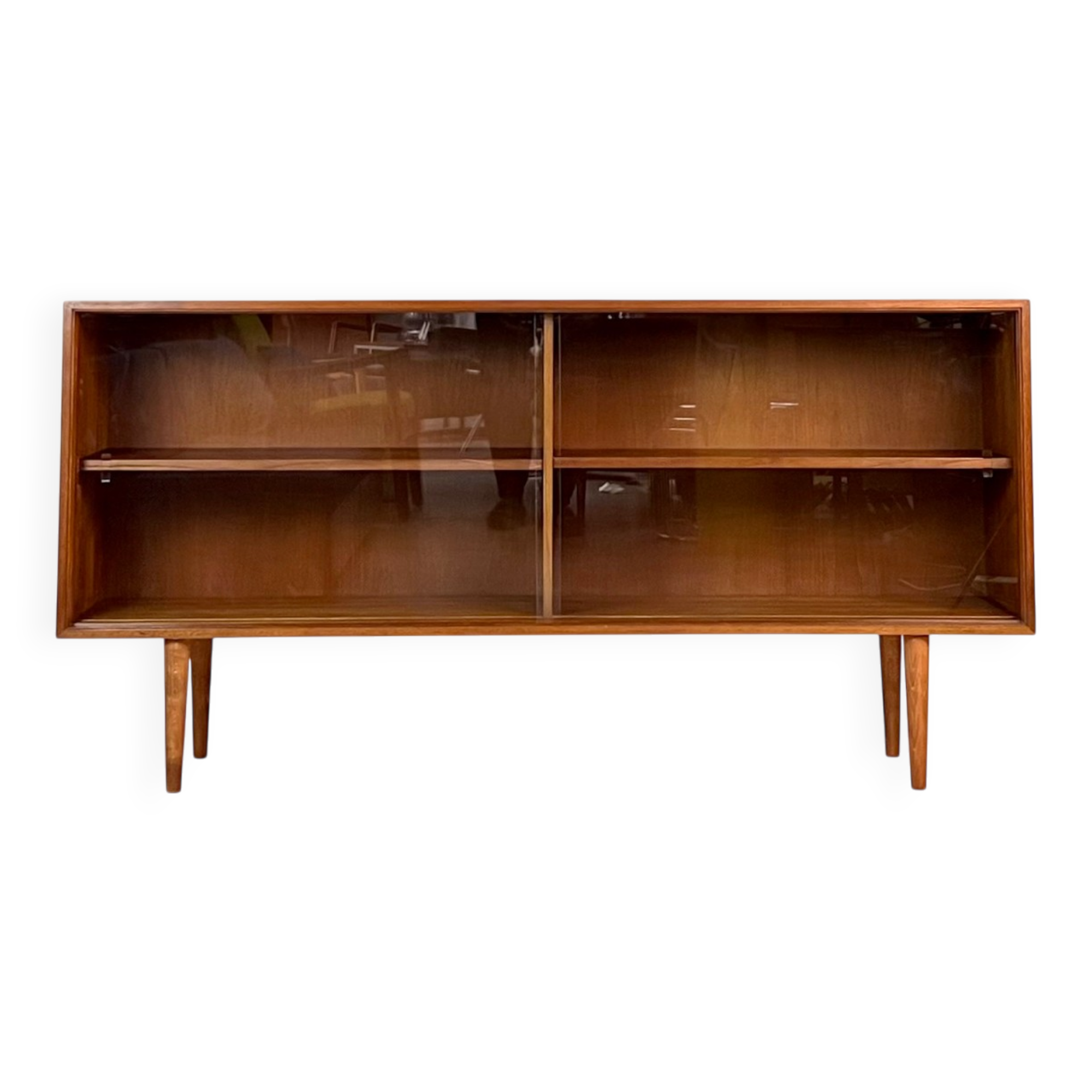 Vintage teak display cabinet sideboard shelf 60s midcentury