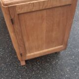 Low art deco sideboard in raw oak wood