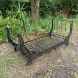 Bench, cast iron daybed, late 19th - early 20th century