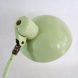 Green metal saucer desk lamp orientable. Year 50