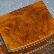 Nightstands in Walnut Burl with Drawers, Set of 2