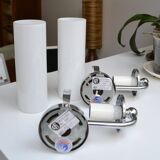 Opaline and chrome wall lights from the 1970s.