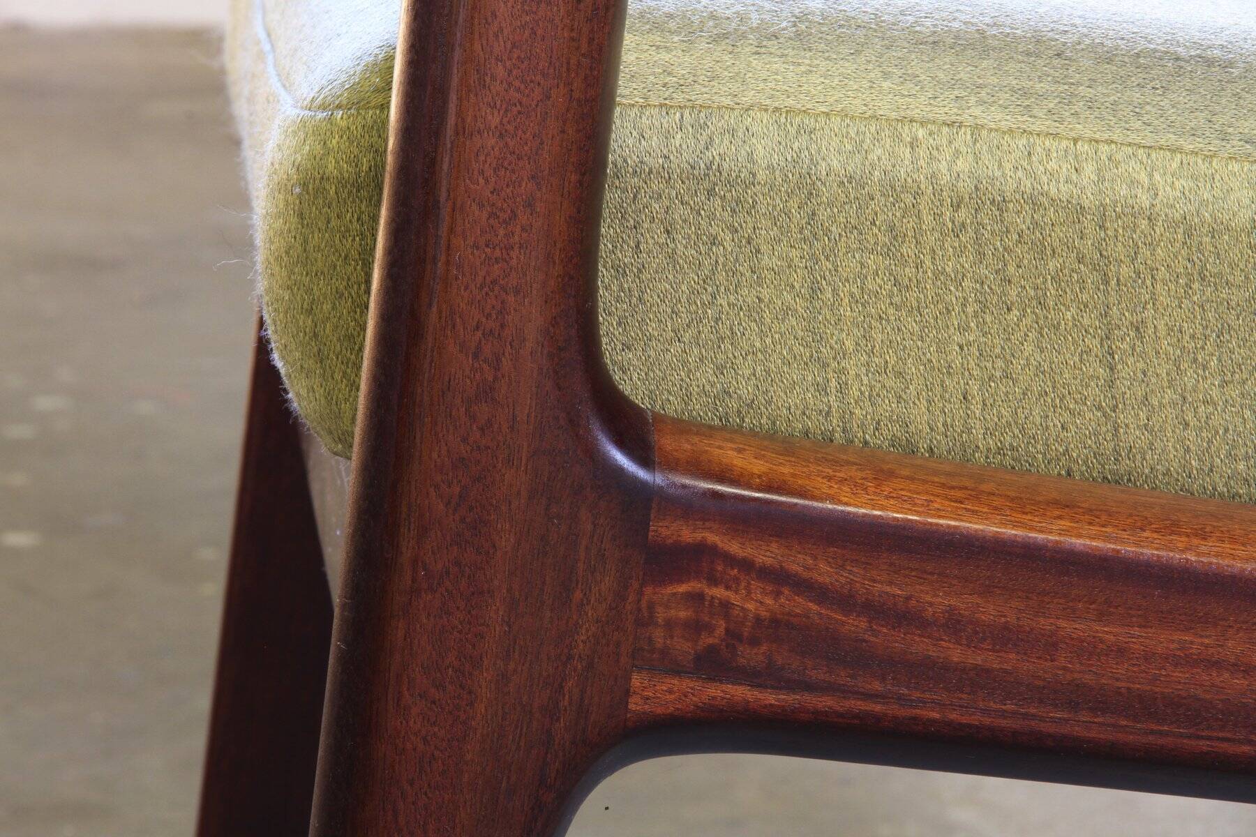 Fauteuil lounge Senator vintage en acajou, signé Ole Wanscher pour Cado, années 1960